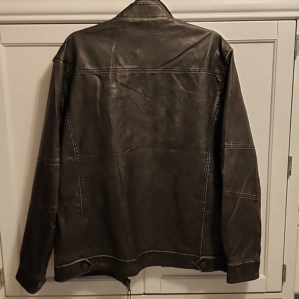 Faux Leather Jacket in Dark Gray - Picture 2 of 8